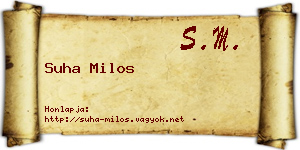 Suha Milos névjegykártya